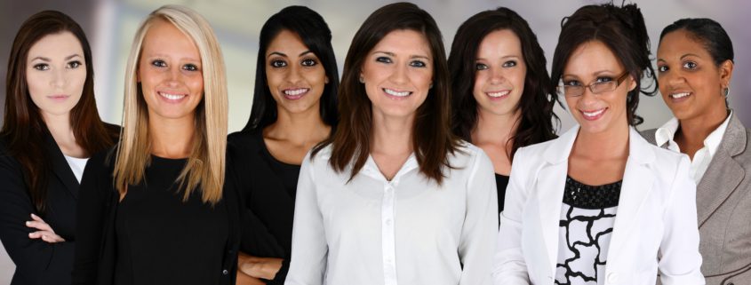 Businesswomen working together in an office