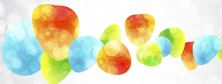 Graphic design of multi colored shaped