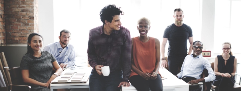 Business team sitting together in a meeting